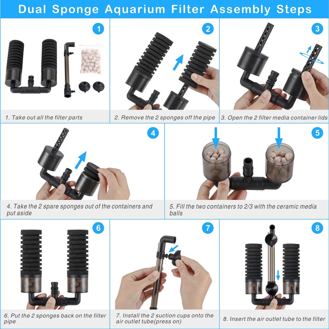 Tubo de salida ajustable Hygger para dirigir el caudal.