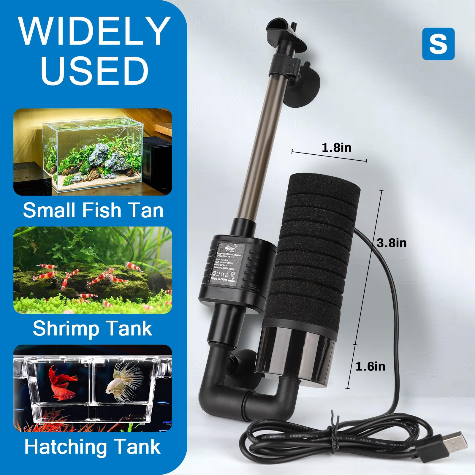 Tubo extensible Hygger para adaptar la altura de la salida del filtro