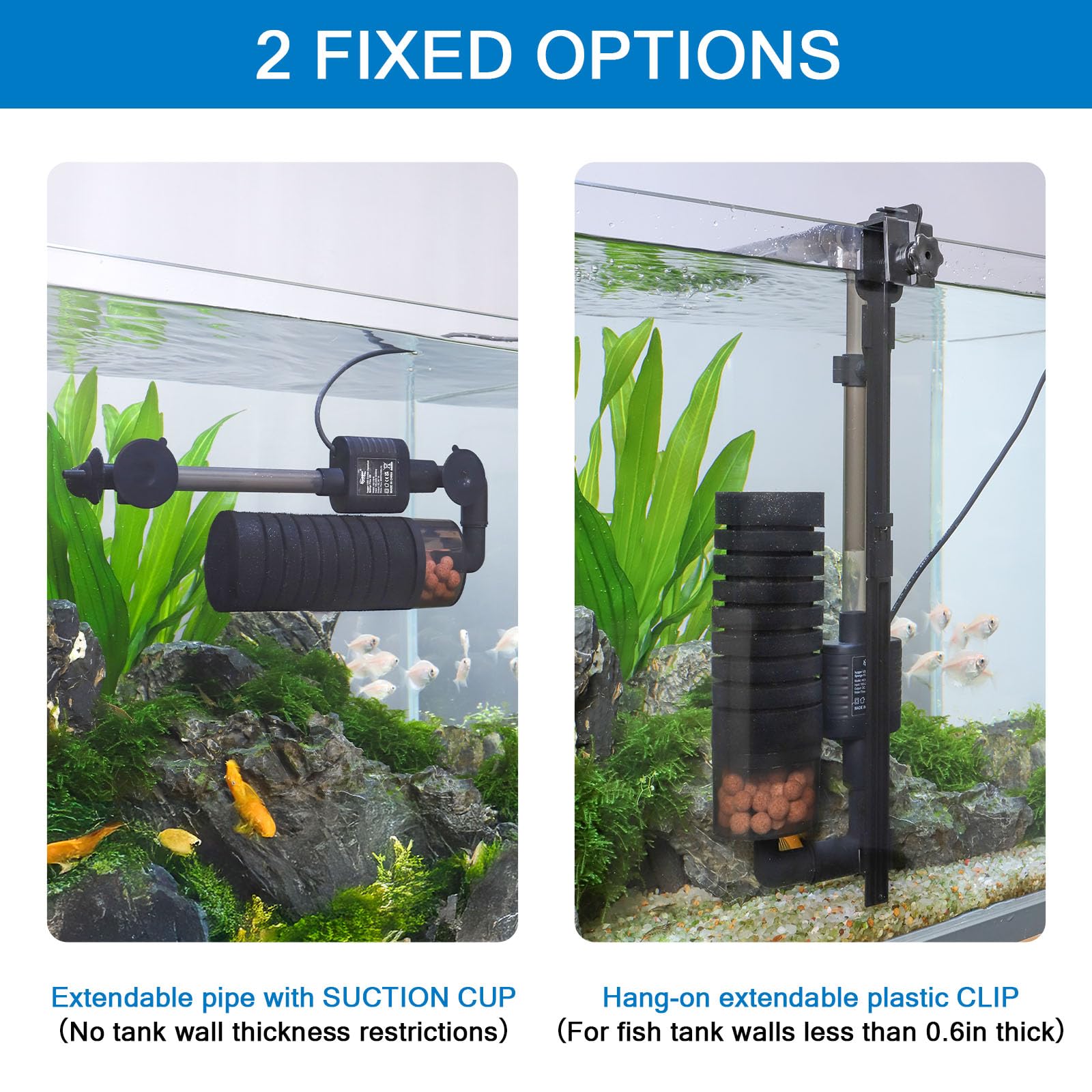 Hygger USB tubo extendido ajustable para altura de salida
