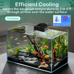Hygger en uso, flujo de aire visible, mantiene el acuario con aire fresco.