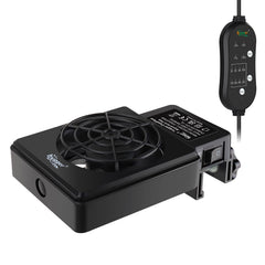 Hygger ventilador de enfriamiento para acuario, vista lateral, ayuda a controlar la temperatura.