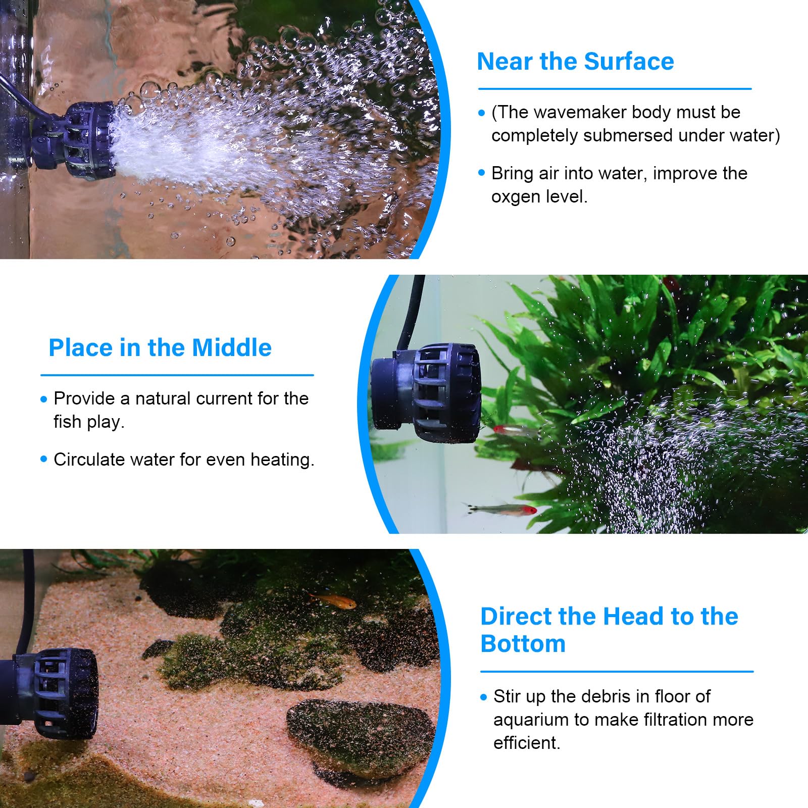 Hygger Wave Maker con control de flujo ajustable para acuarios