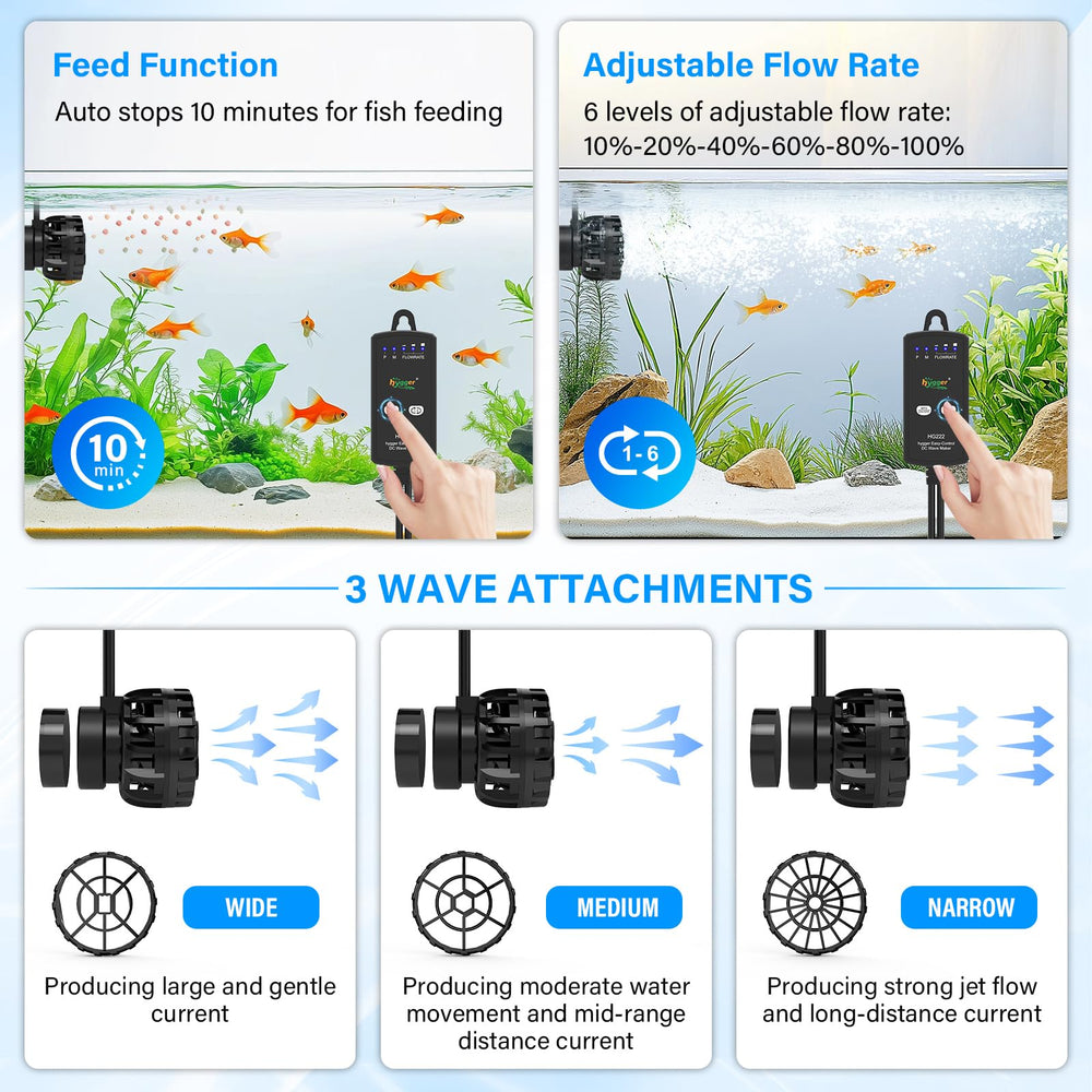Hygger Wave Maker modo pulso para simular corrientes naturales