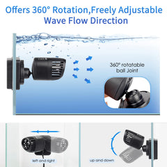 hygger Wave Maker con sujeción magnética para instalación rápida y estable en vidrio