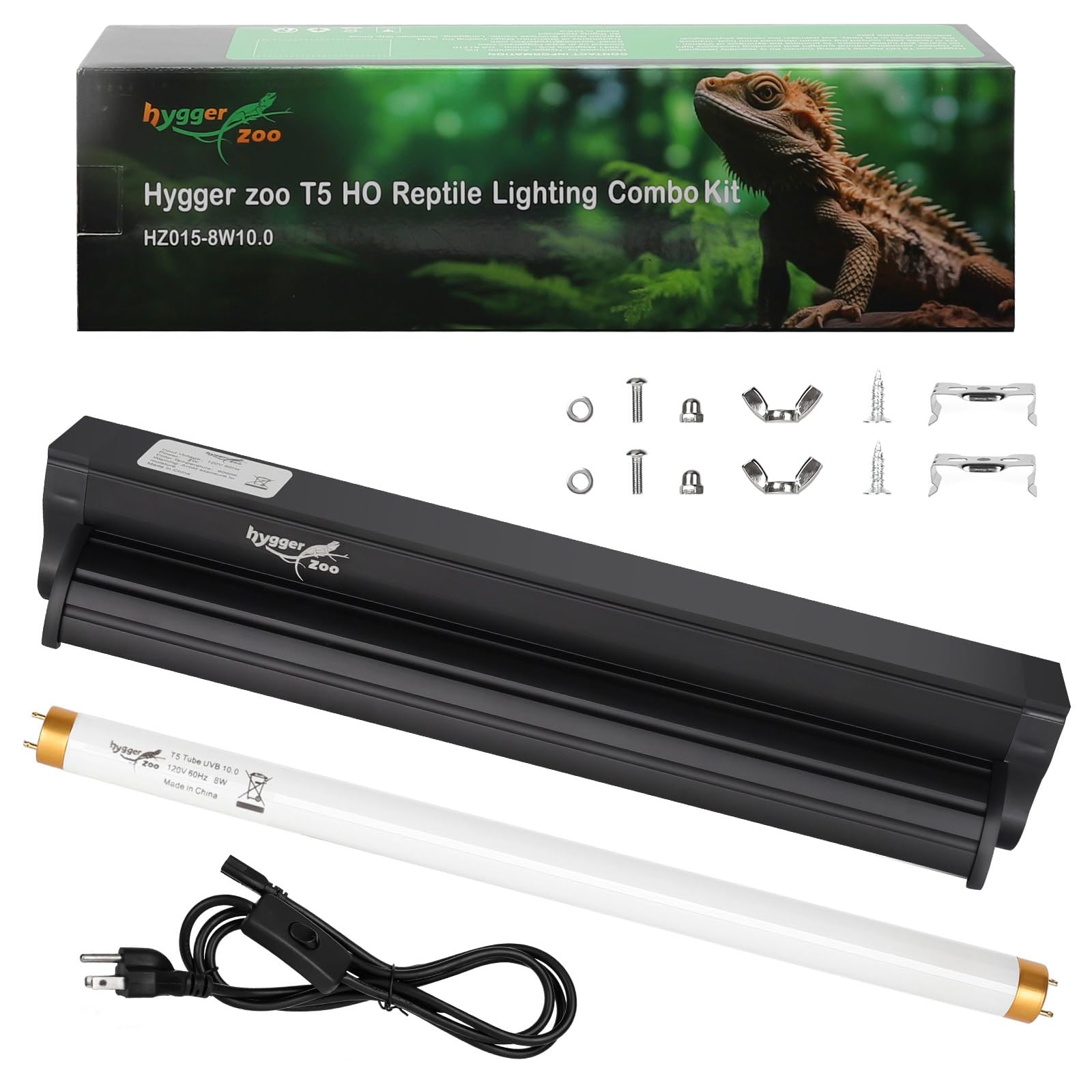 Hygger zoo kit UVB T5 12 pulgadas ilumina terrario para reptiles y favorece el bienestar.