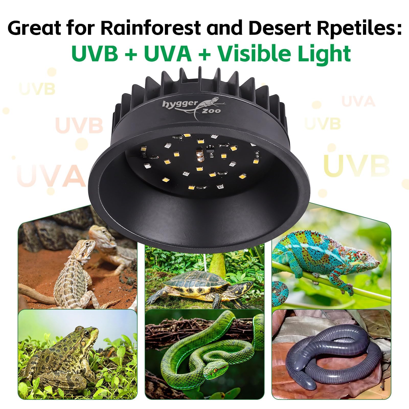 Hygger zoo luz-uvb-ambiente-natural-casa: entorno similar a la luz solar para reptiles.