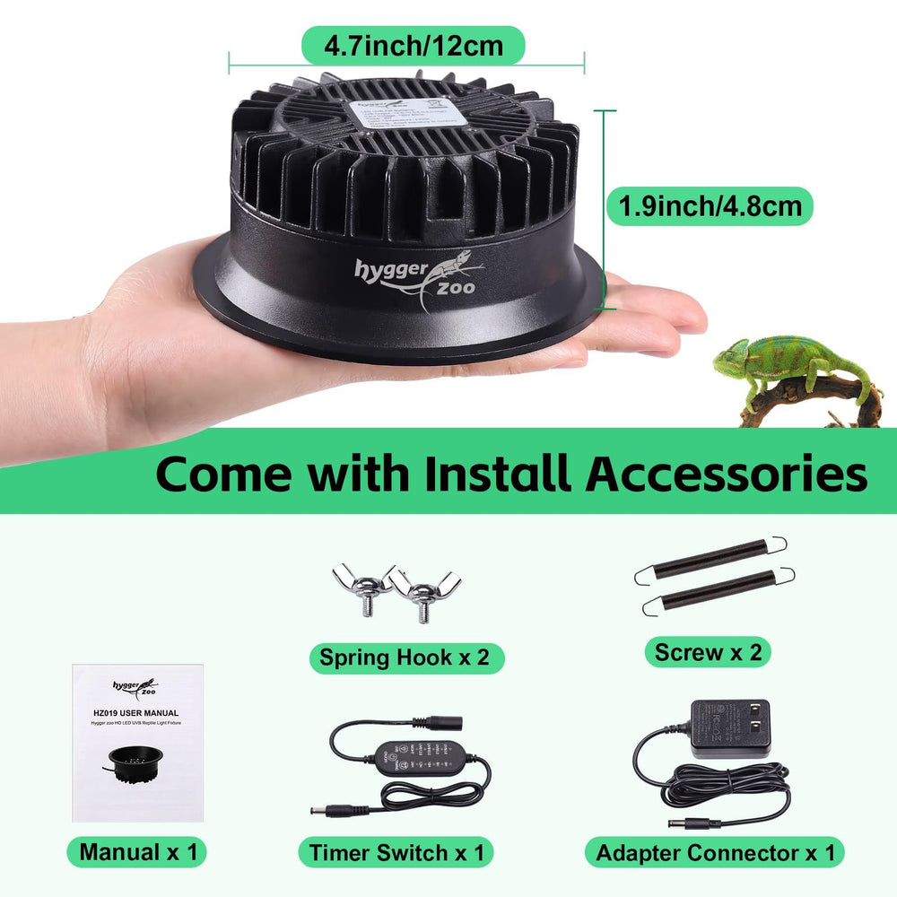 Hygger zoo luz-uvb-terraario-accesorios: complemento versátil para el tanque de reptiles.