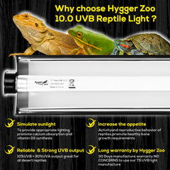 Hygger Zoo T5 Luminaria con reflector de aleación potencia UVB