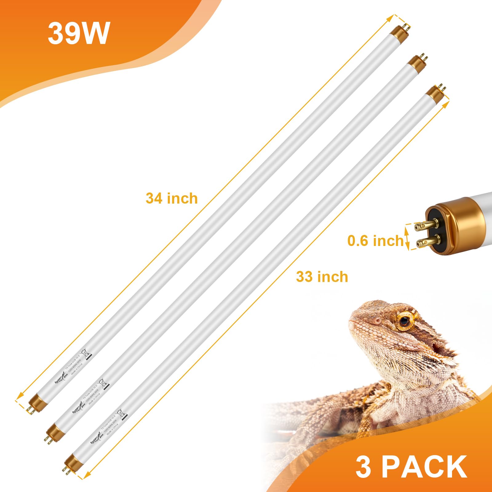 Hygger zoo T5 UVB, reemplazo sencillo para mantener UVB activo.