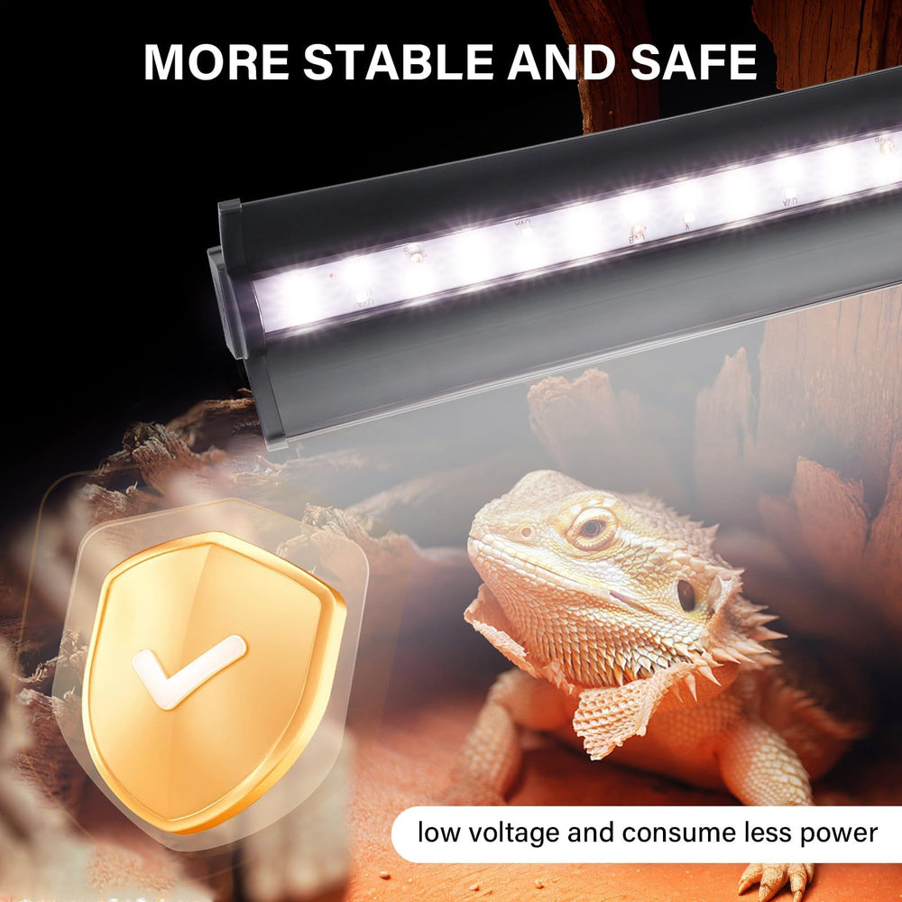 Hygger Zoo UVB 12 pulgadas tortuga, ideal para acuario y luz natural simulada.