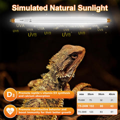 Hygger zoo UVB para reptiles, lámpara suave que favorece la observación y el hábitat