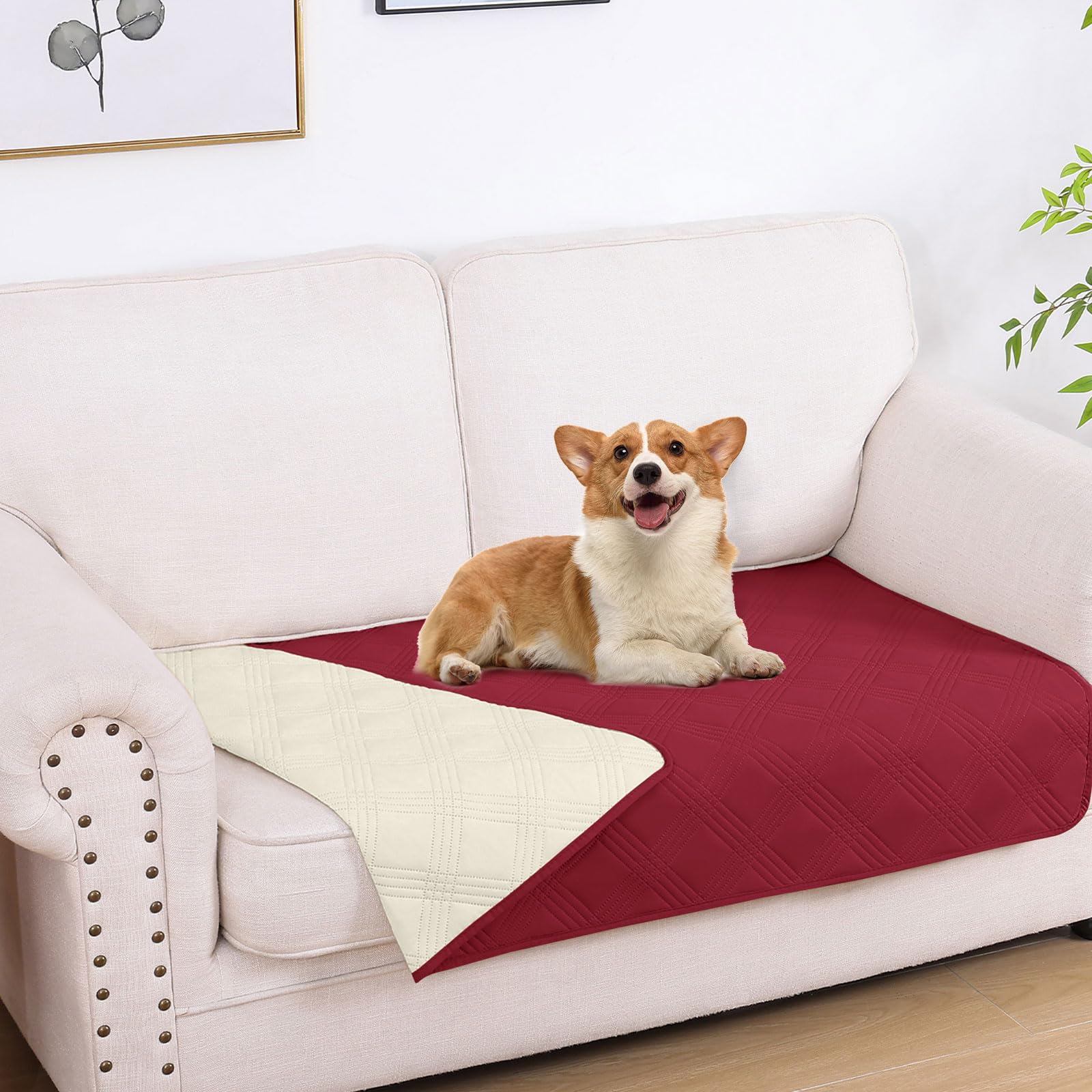 hyha cobija impermeable para perro, frontal, protege el sofá y ofrece comodidad.