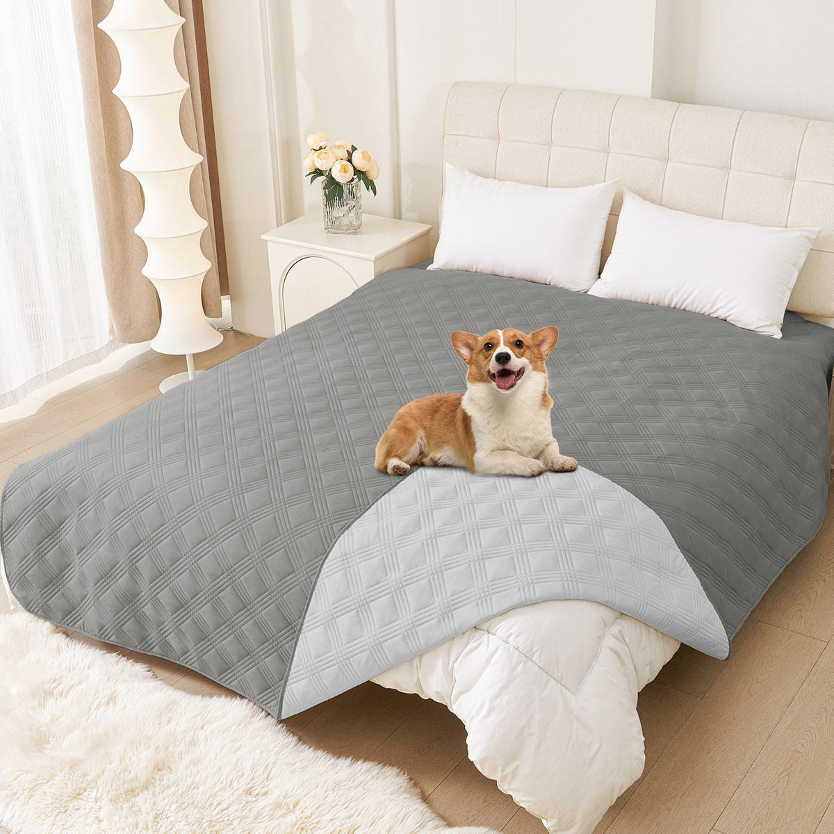 Manta impermeable hyha para perros, dos caras, protege sofá con estilo.