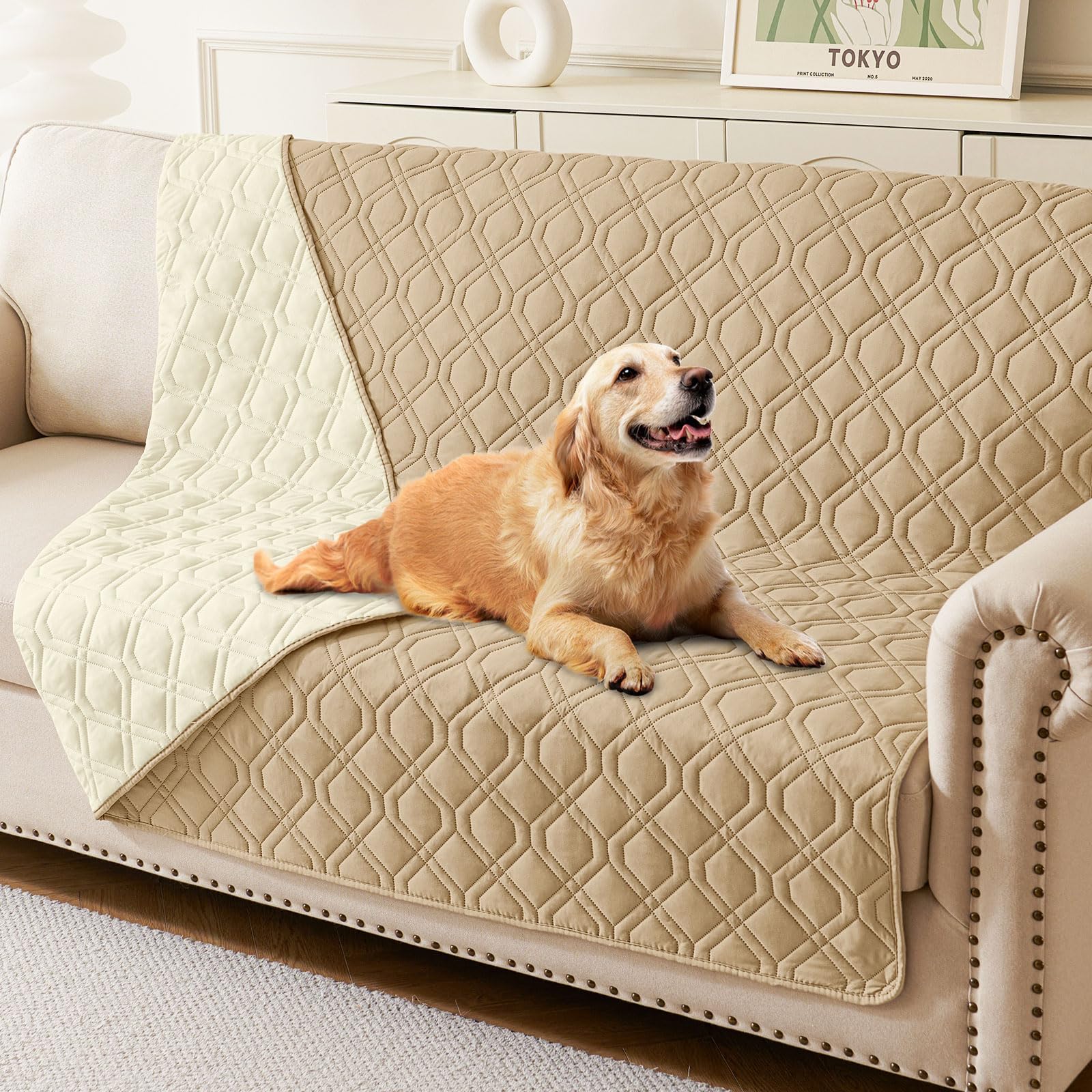 hyha manta impermeable para perro, doble cara, protege muebles y alfombras.