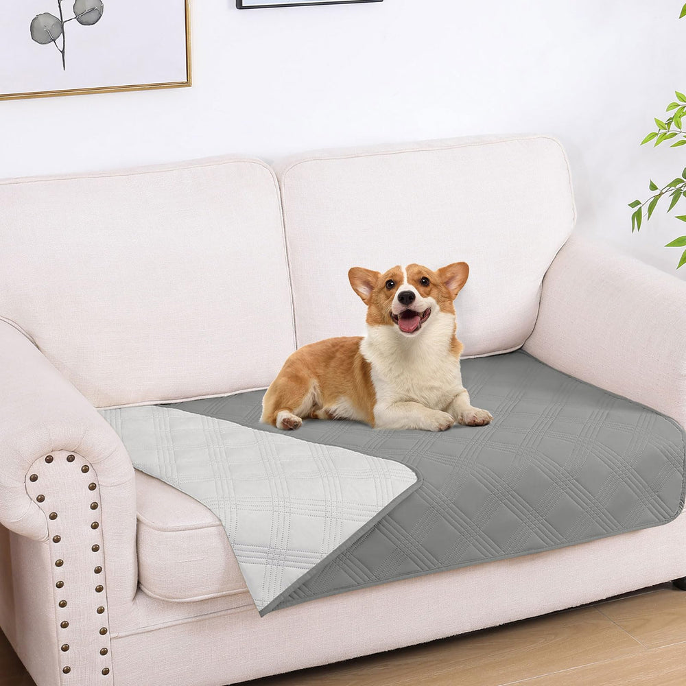 Manta impermeable hyha para perro gris protege el sofá y evita manchas.