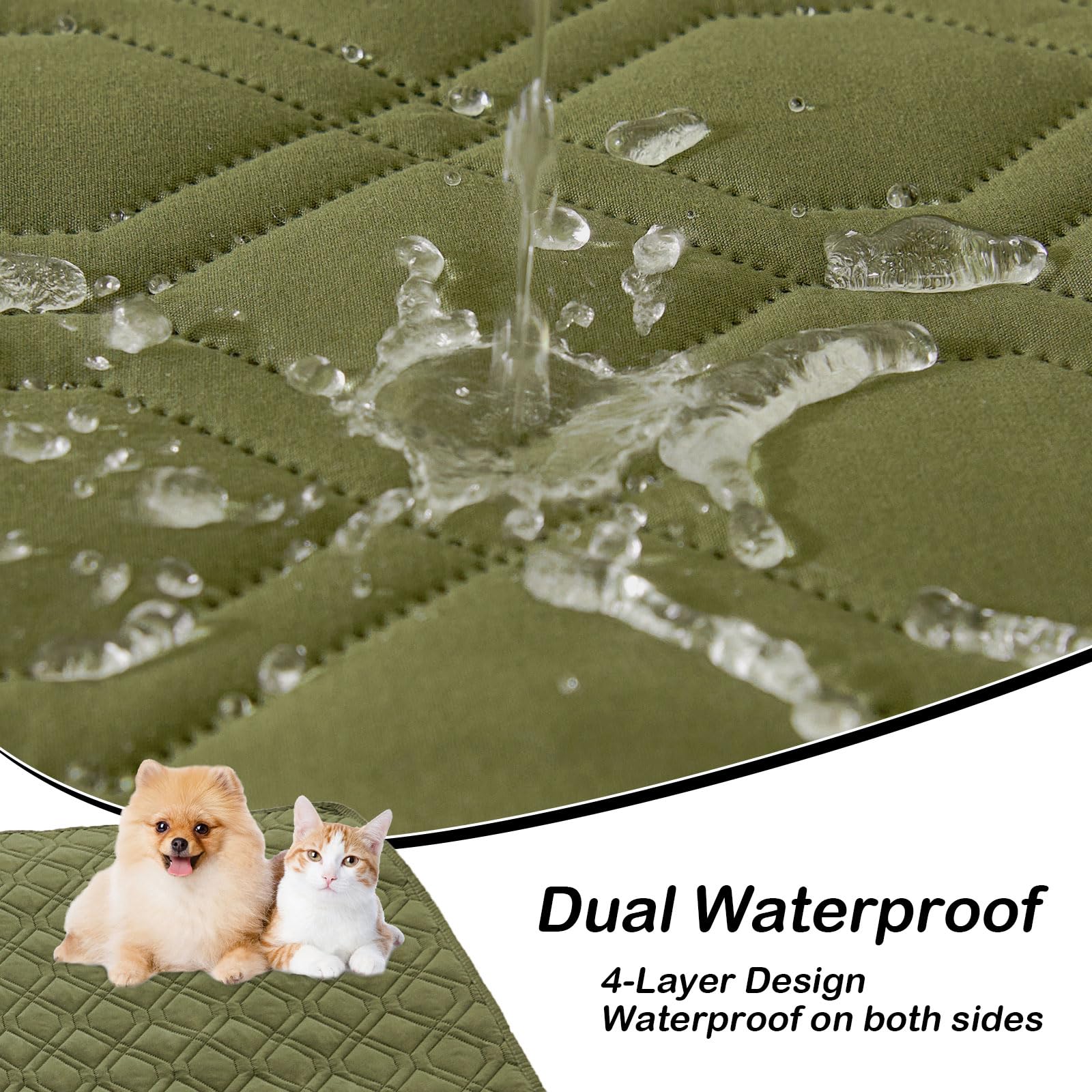 Manta impermeable hyha para perros, vista trasera, doble cara para combinar colores.