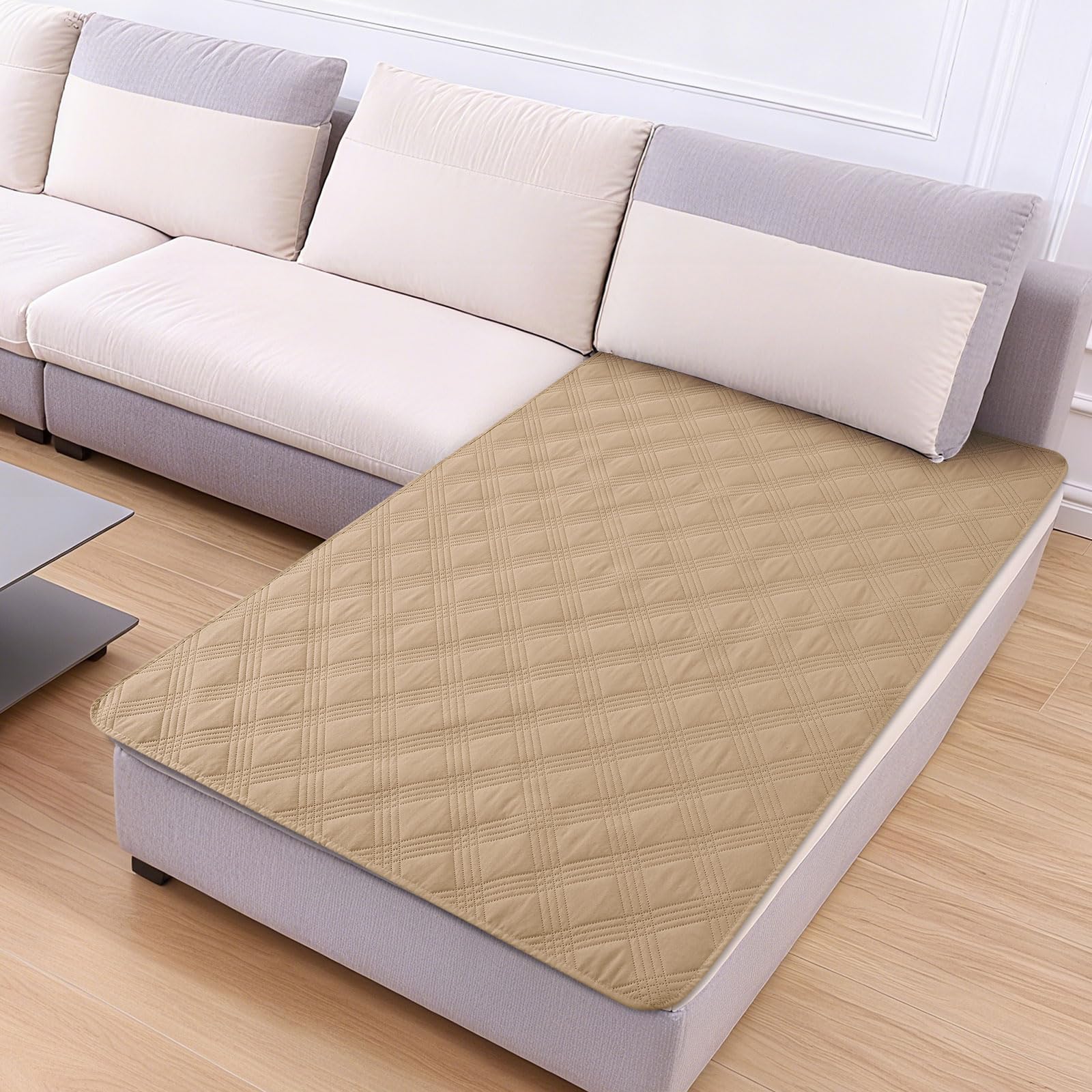 Manta hyha impermeable para perros en beige protege muebles.