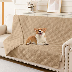 Manta impermeable hyha para perros de 52x82 en camel protege sofás ante derrames.
