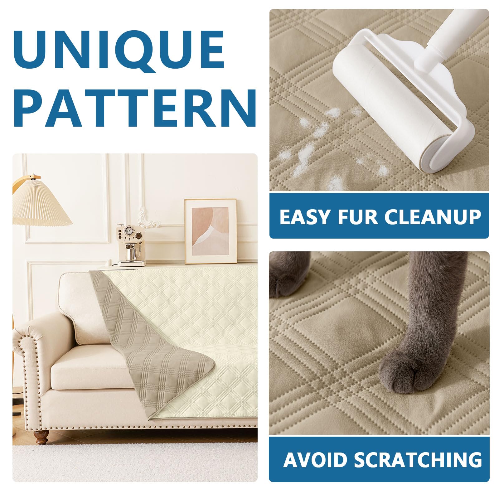 Manta hyha con forro TPU impermeable para evitar manchas y derrames en muebles.