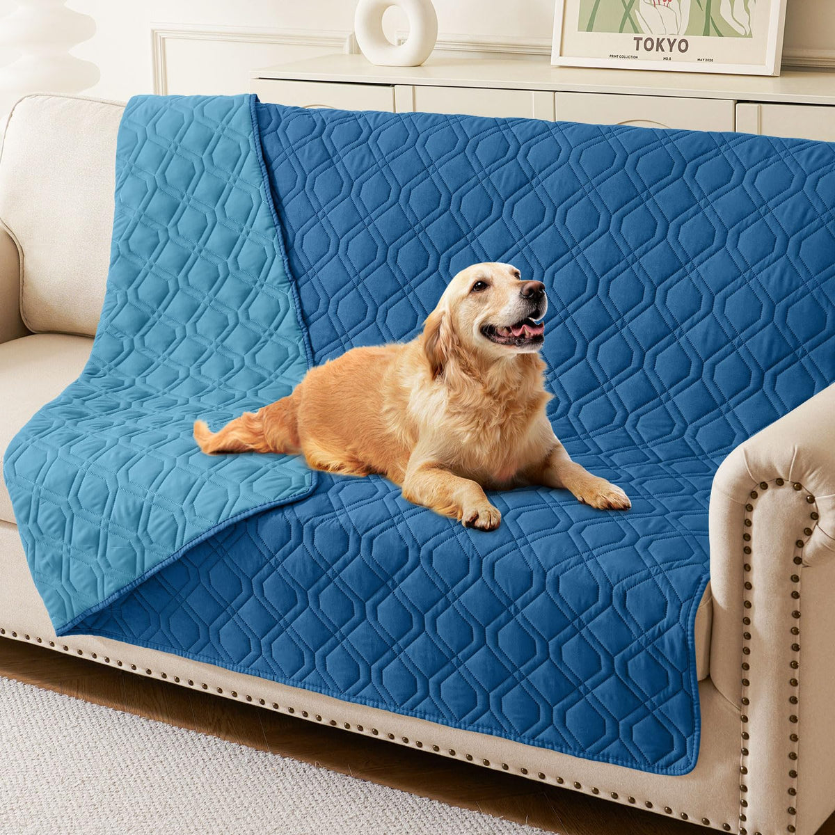 Manta impermeable hyha para perros, doble cara, protege muebles y mantiene limpio