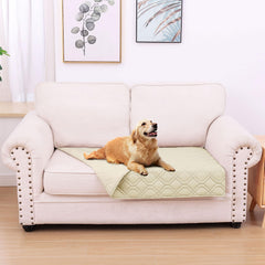 hyha manta impermeable para perros, cara frontal beige, protege sofá y muebles