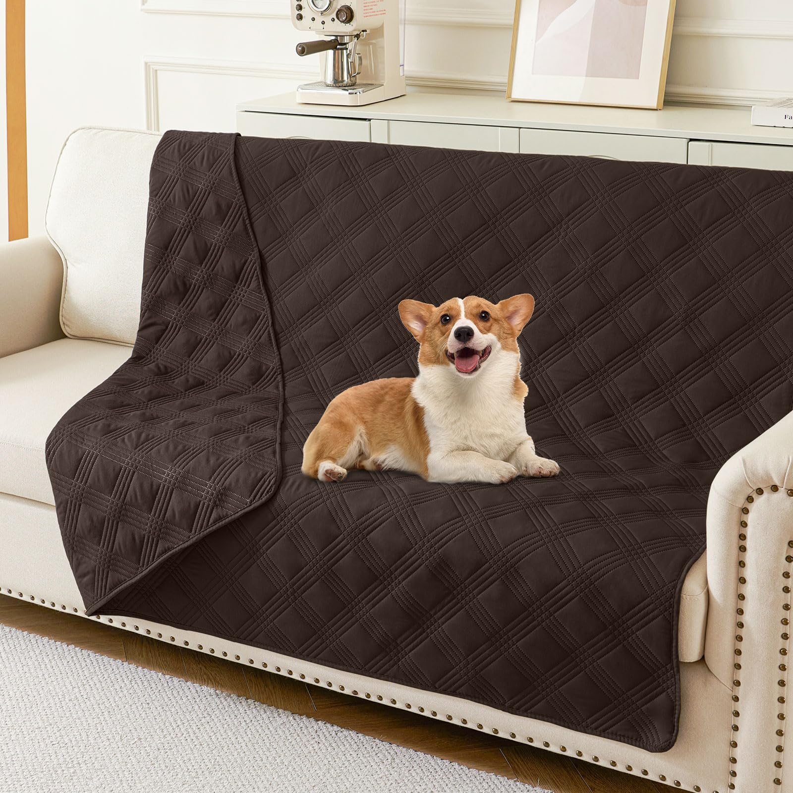 hyha manta impermeable para perros, frontal, protege derrames y mantiene la cama limpia