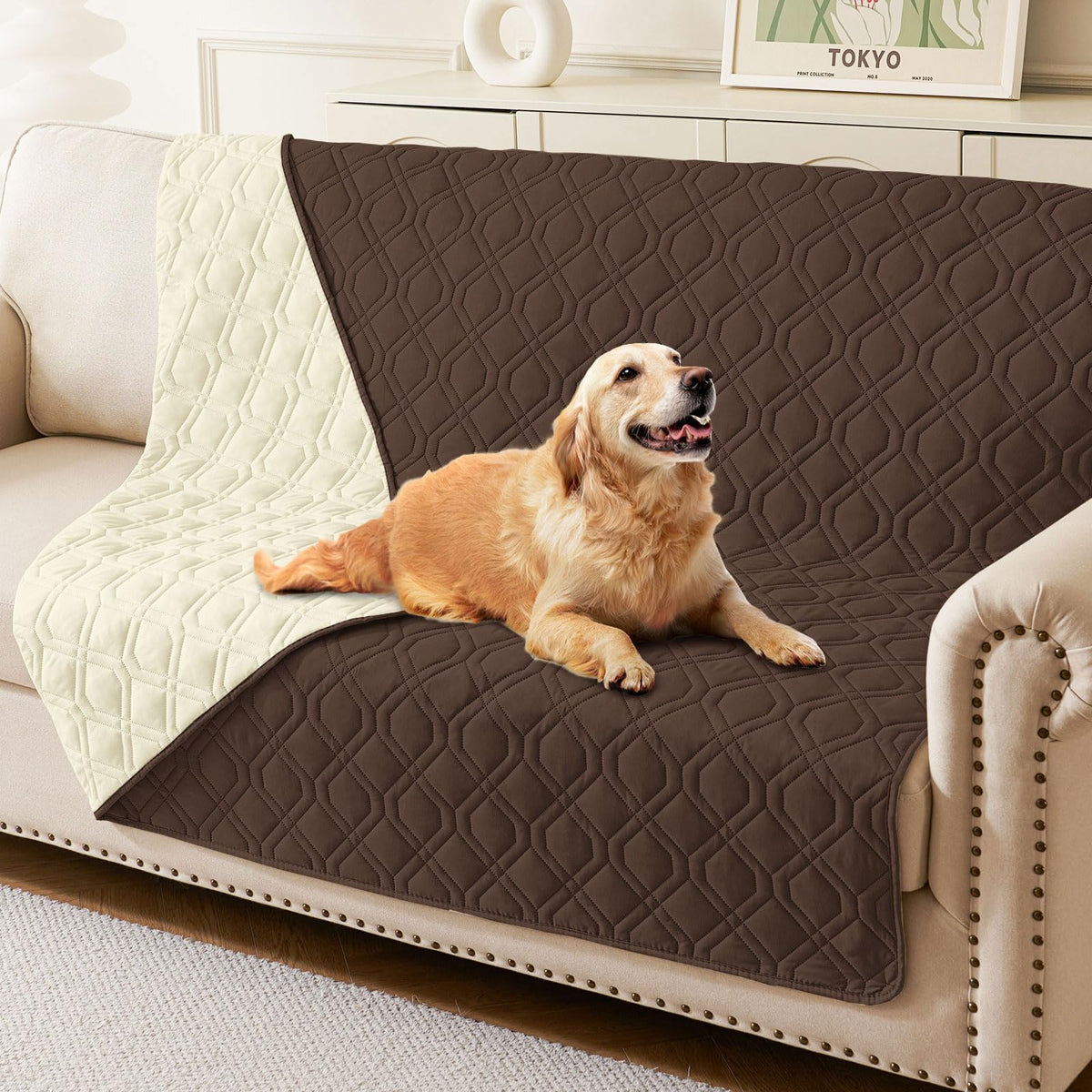 hyha manta impermeable para perros, dos caras, protección de muebles