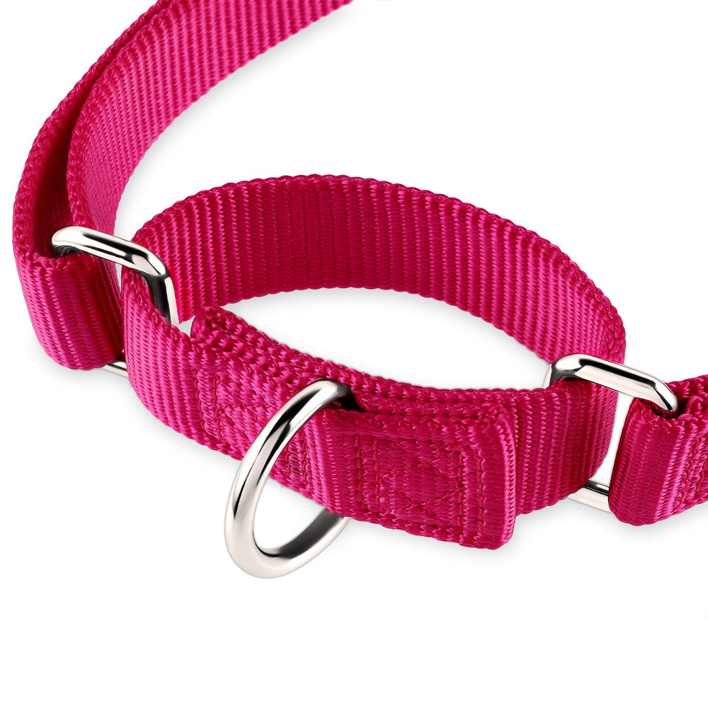 Collar Hyhug martingala nailón duradero en rosa, colores resistentes.