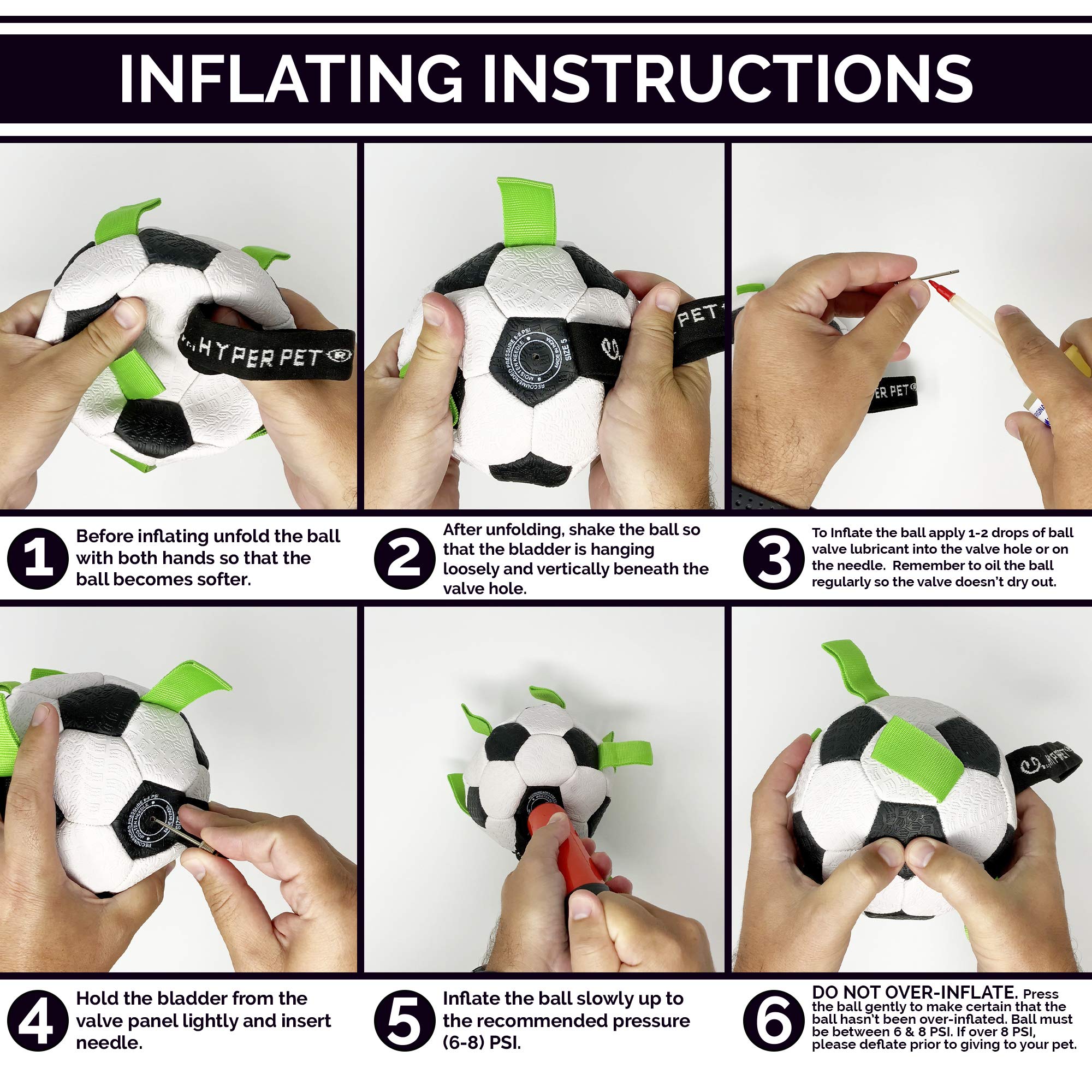 Balón de 7,5 pulgadas Hyper Pet Grab Tabs para perros medianos y grandes.