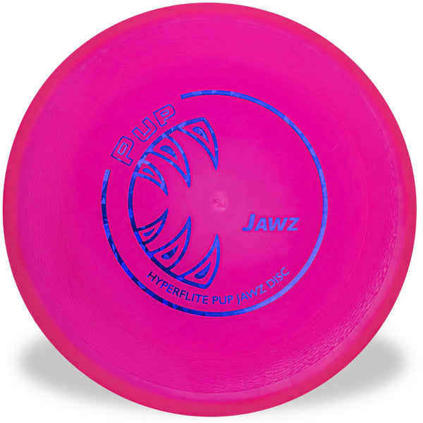 Hyperflite Pup Jawz rosado disc 7 pulgadas para juego activo al aire libre.