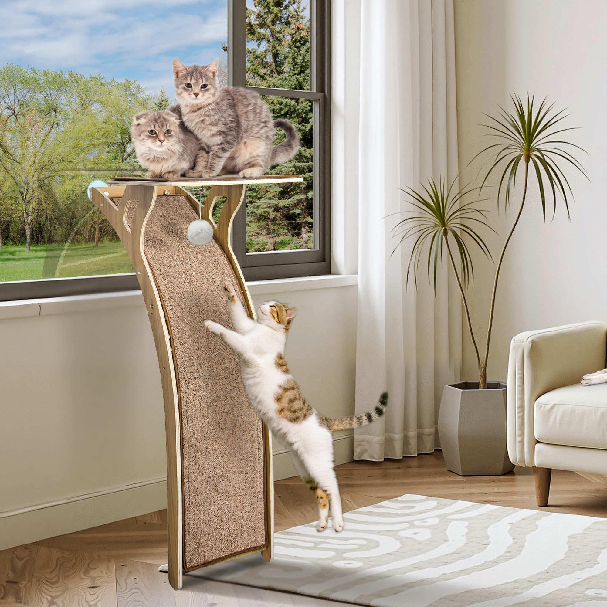 HYUVCX silla-ventana con rasca para observar aves desde casa
