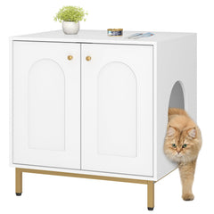Hzuaneri caja de arena para gatos oculta en mueble ofrece privacidad y menor olor.
