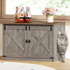 Hzuaneri caja de arena para gatos con almohadilla; privacidad y confort para tu mascota.
