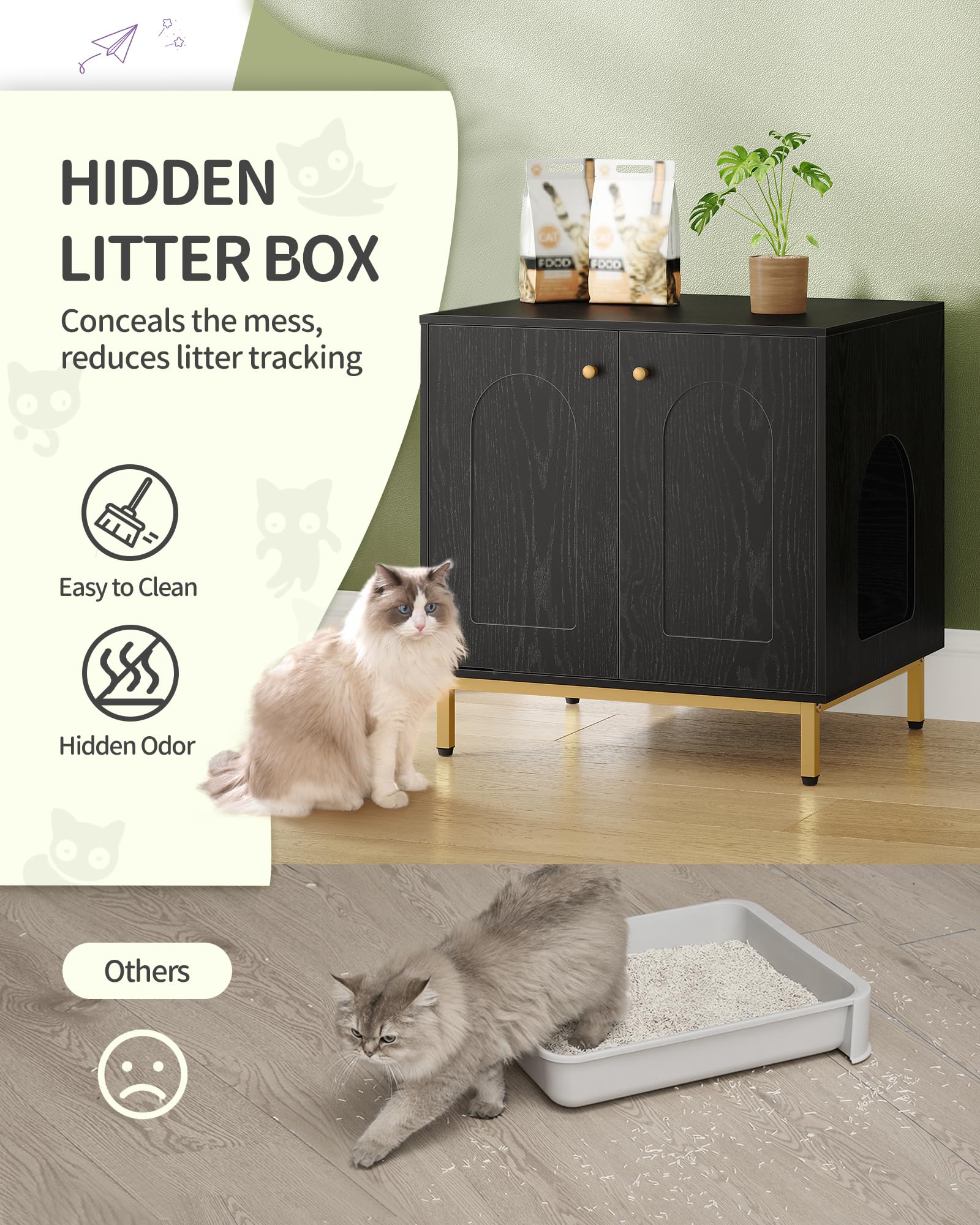 Hzuaneri caja resistente de madera con marco metálico estable.