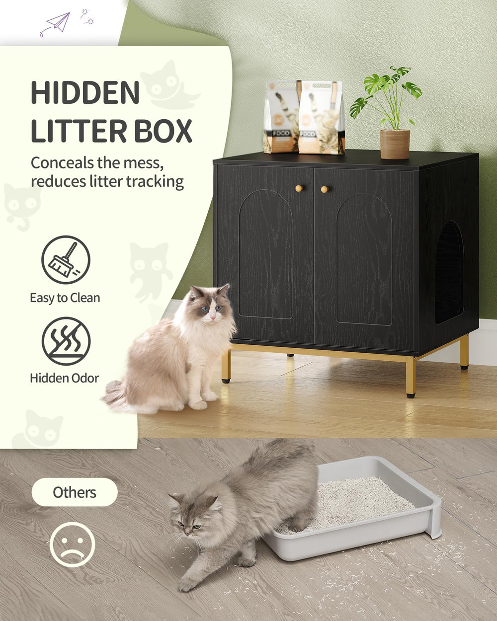 Hzuaneri caja resistente de madera con marco metálico estable.