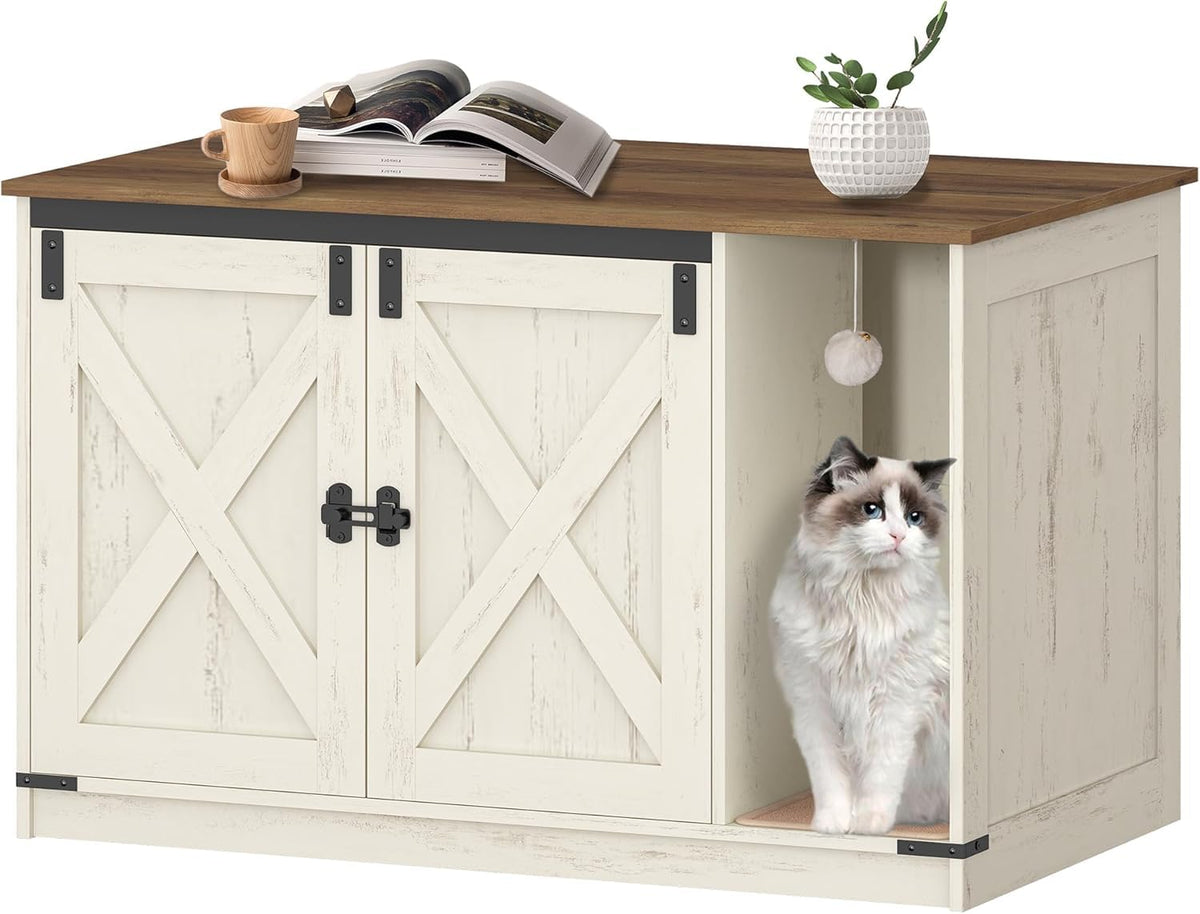 Caja oculta Hzuaneri para arena de gato, reduce olores y mantiene el salón limpio