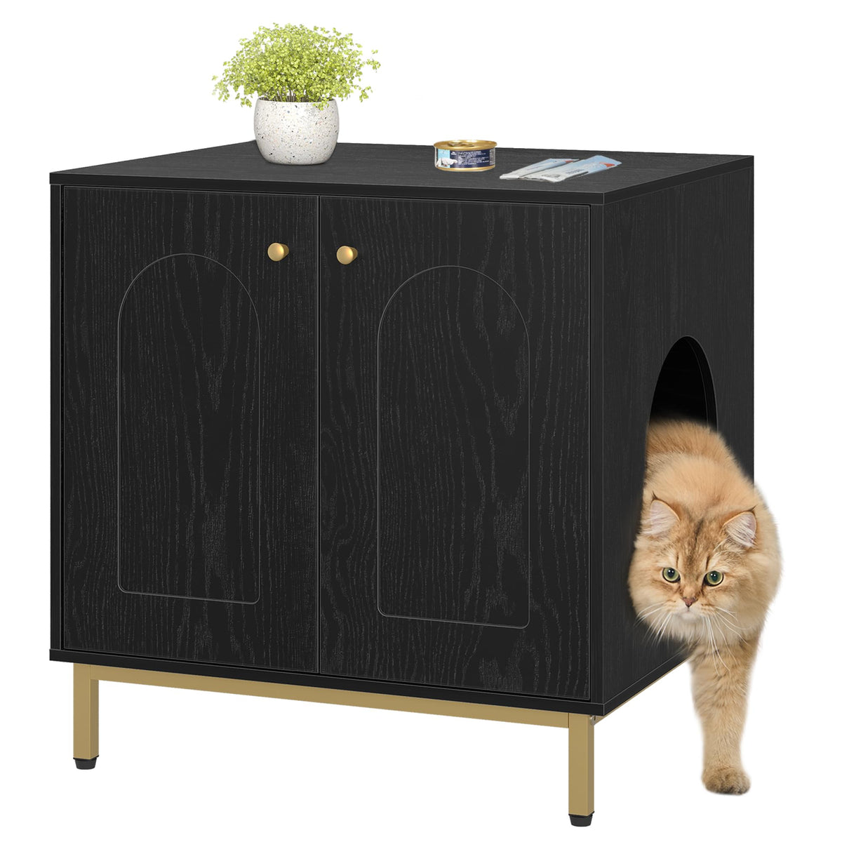 Hzuaneri caja ocultadora para arena de gato; privacidad mejorada en casa.
