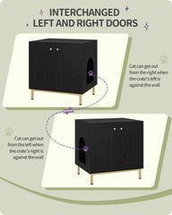 Hzuaneri caja oculta para gato con puerta interior para limpieza fácil.