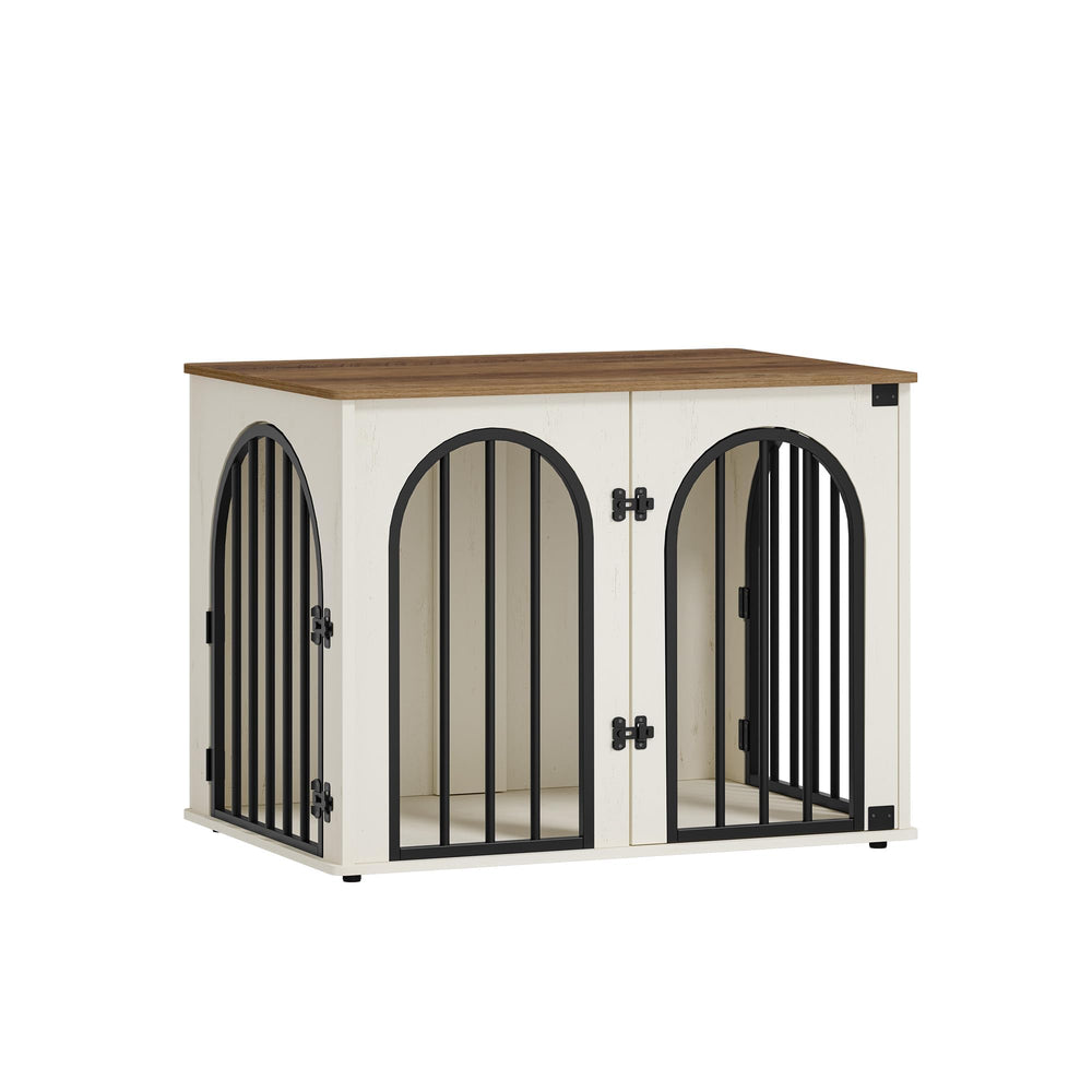 Hzuaneri caja perro madera 31-5 pulgadas cierre seguro: puertas con bloqueo estable.