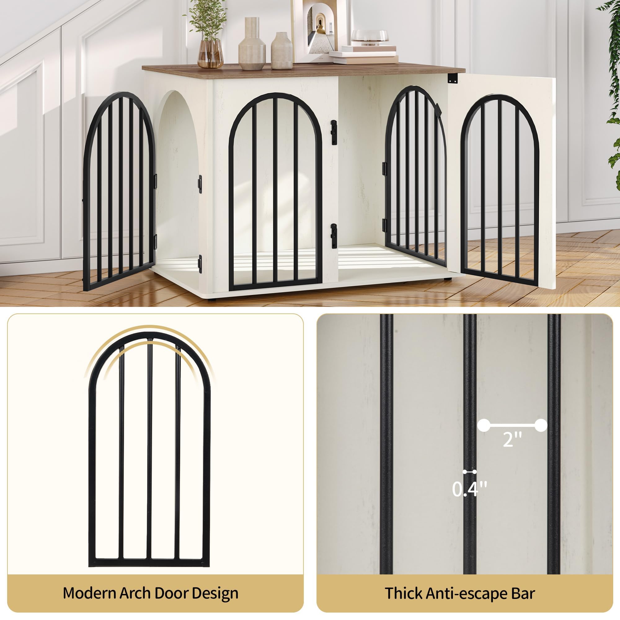 Hzuaneri caja perro madera 31-5 pulgadas izquierda dormitorio: función nocturna y orden.