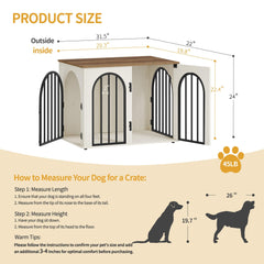 Hzuaneri caja perro madera 31-5 pulgadas lateral arco: estilo moderno y compacto.