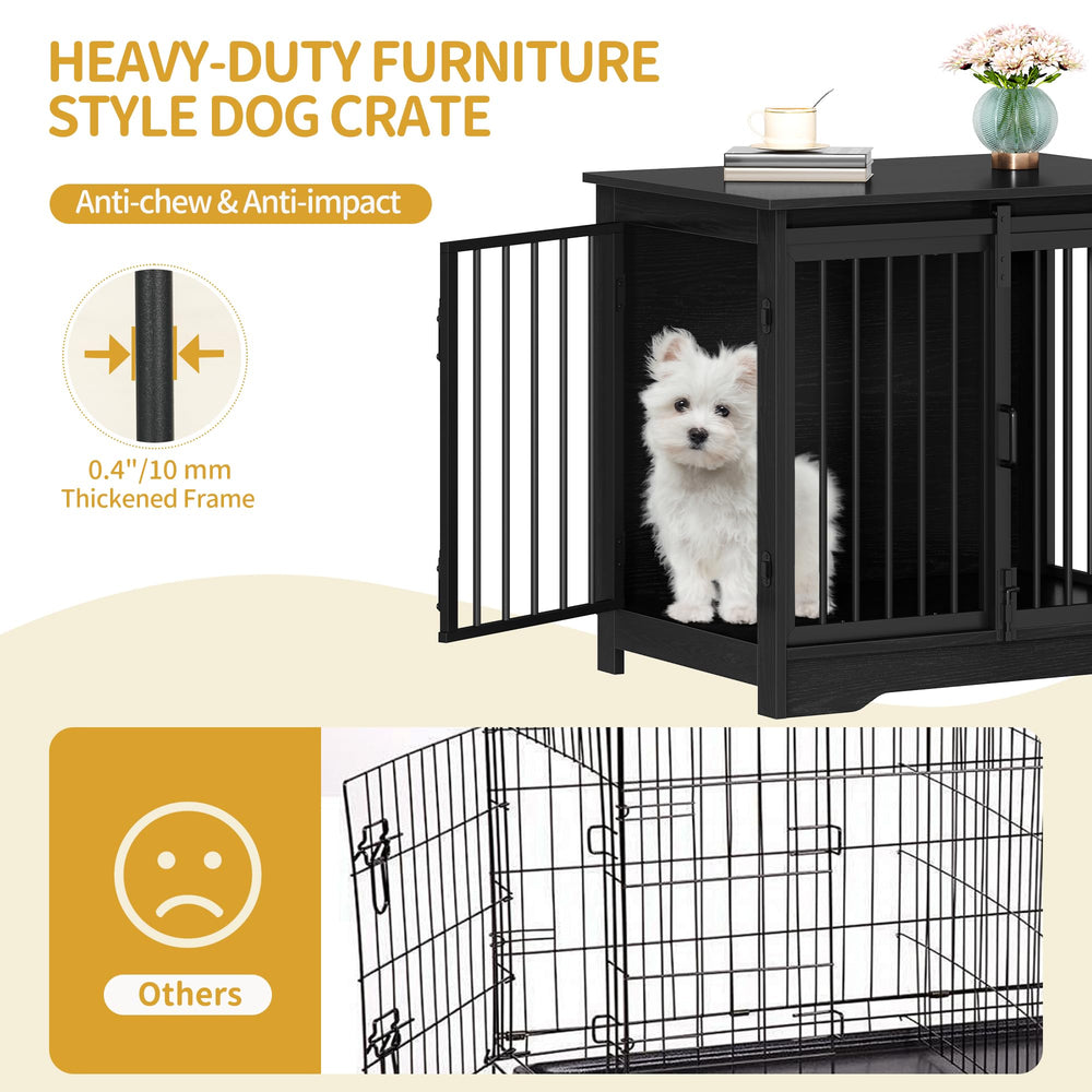 Hzuaneri caja-perro-madera-resistente: superficie duradera y fácil de limpiar.
