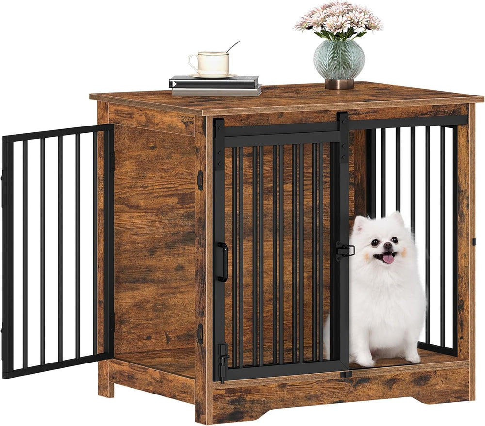 Hzuaneri jaula-mueble-perro-puerta-granero, espacio seguro y elegante.
