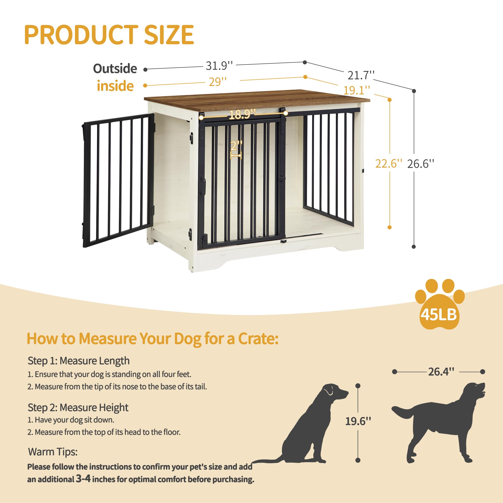 Jaula para perros de dos puertas, ideal como mueble para el salón.