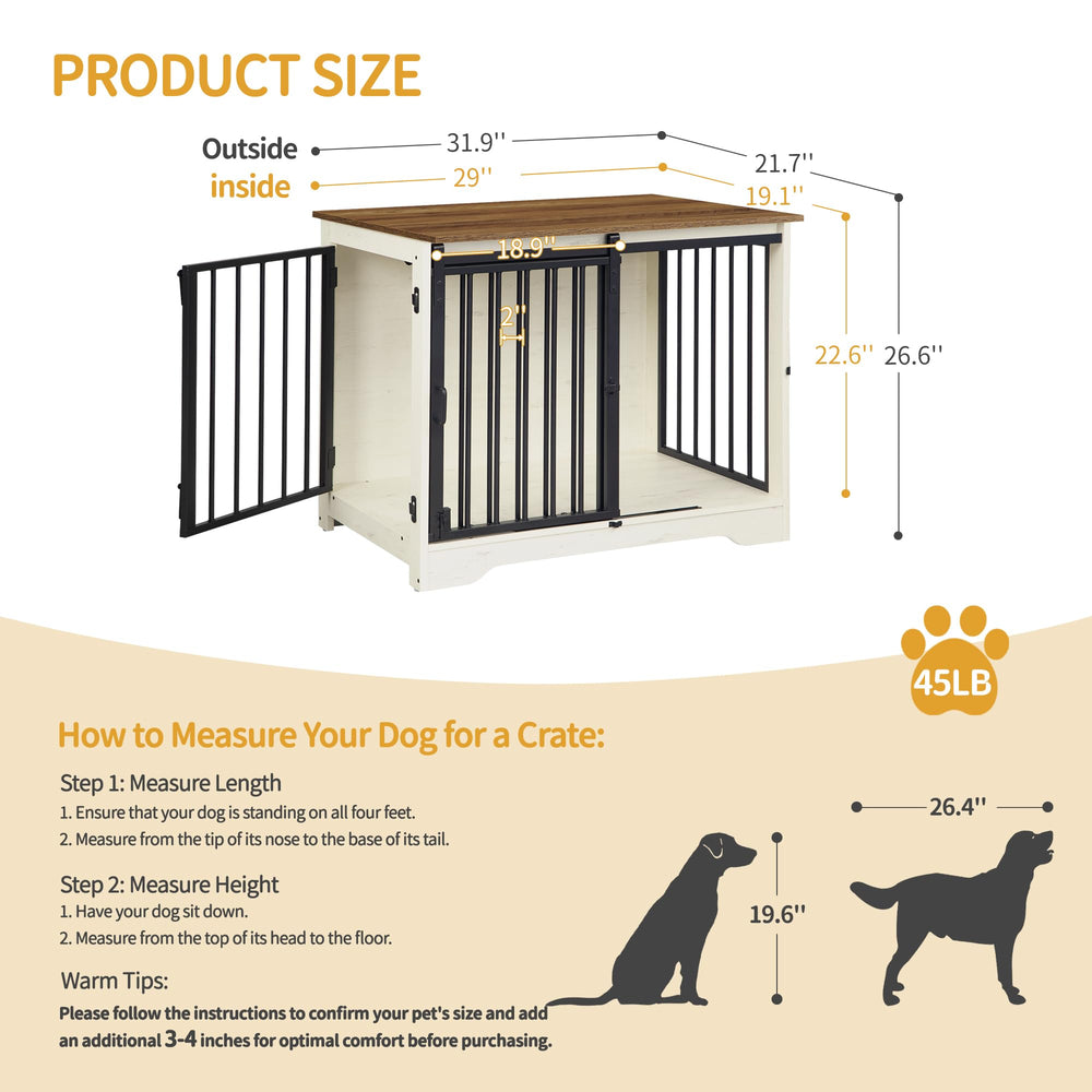 Jaula para perros de dos puertas, ideal como mueble para el salón.