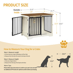 Jaula para perros de dos puertas, ideal como mueble para el salón.