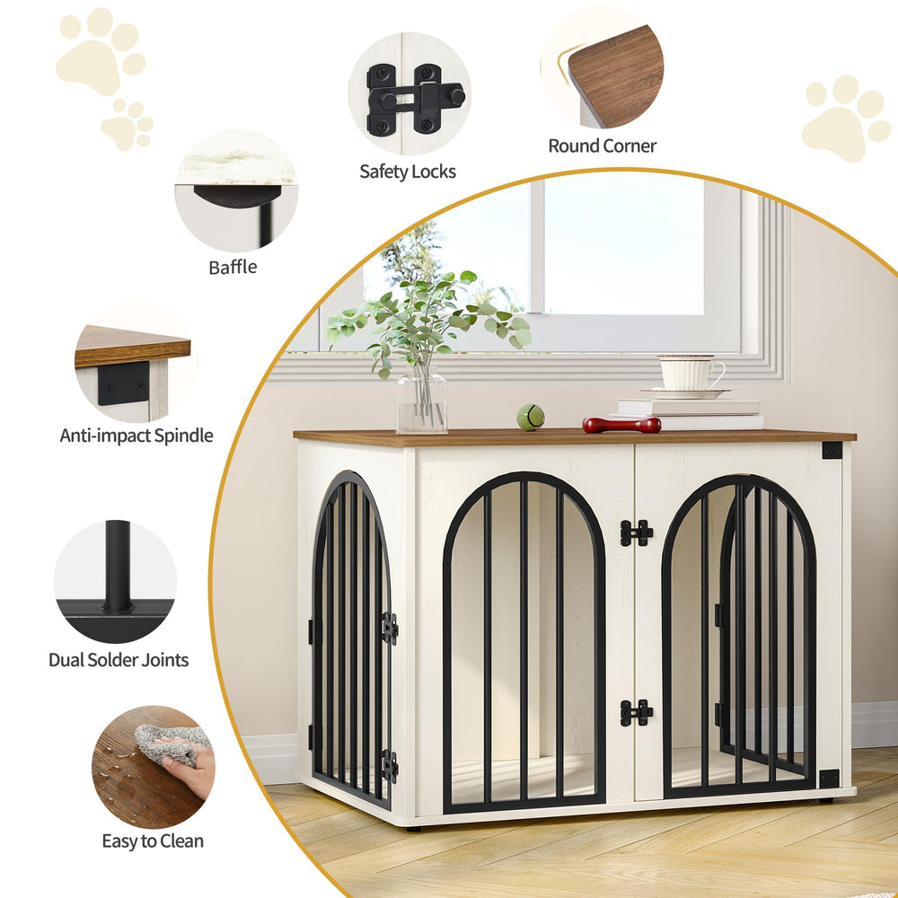 Hzuaneri jaula perro madera dormitorio arco: acceso suave y estética minimalista.