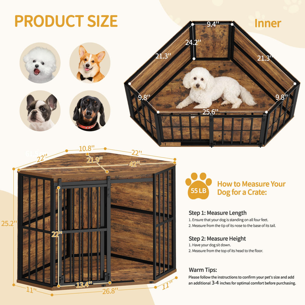 Jaula para perros Hzuaneri con medidas 102 x 54 x 59 cm, para razas pequeñas.