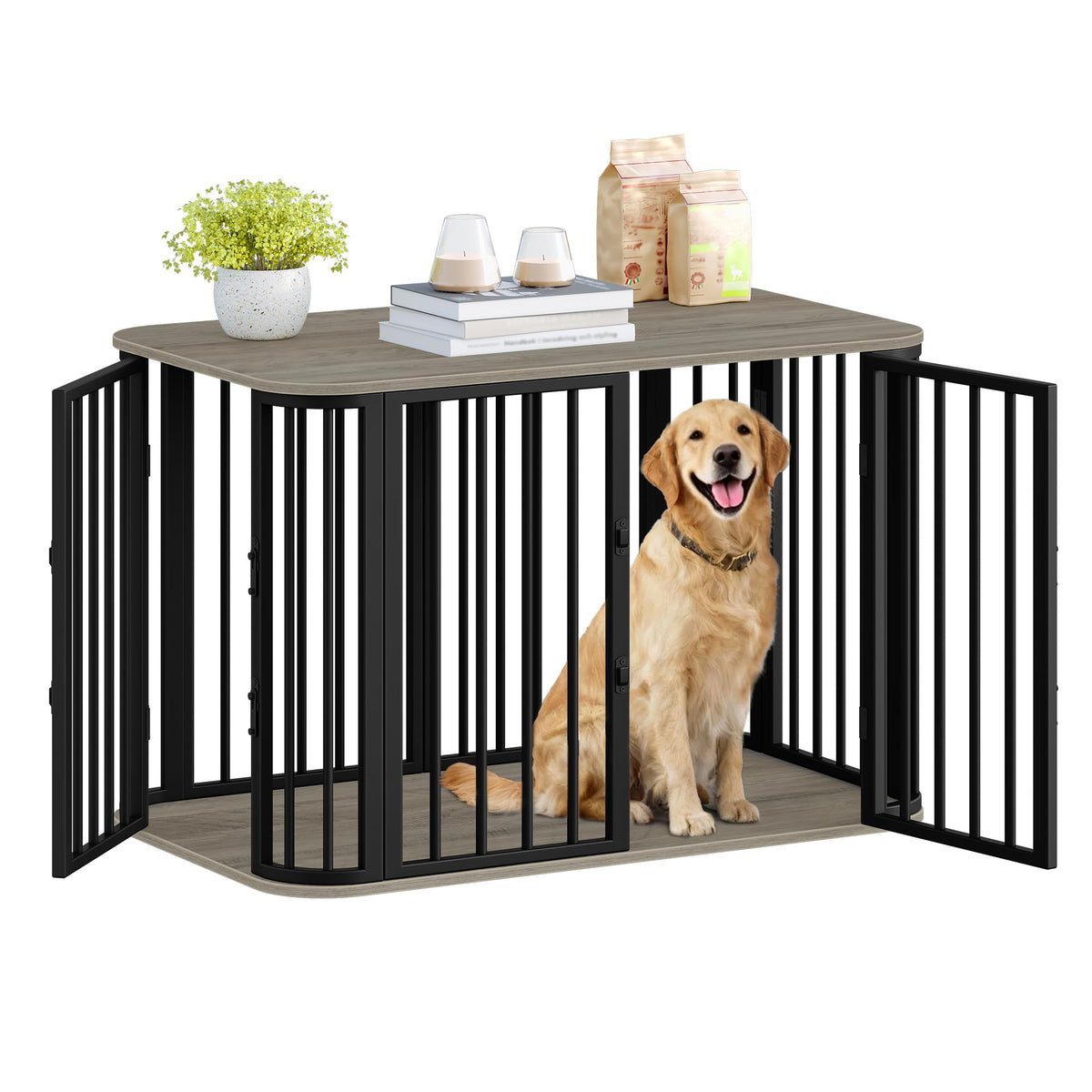 Jaula para perro Hzuaneri 39-4 pulgadas ofrece espacio cómodo para perros de tamaño medio a grande