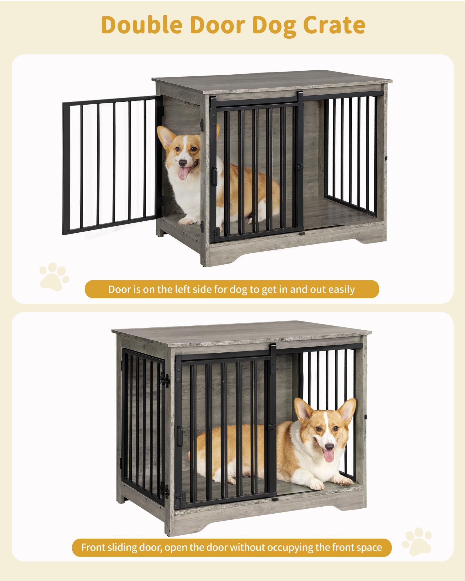 Jaula-Hzuaneri con doble puerta para acceso cómodo de tu mascota.